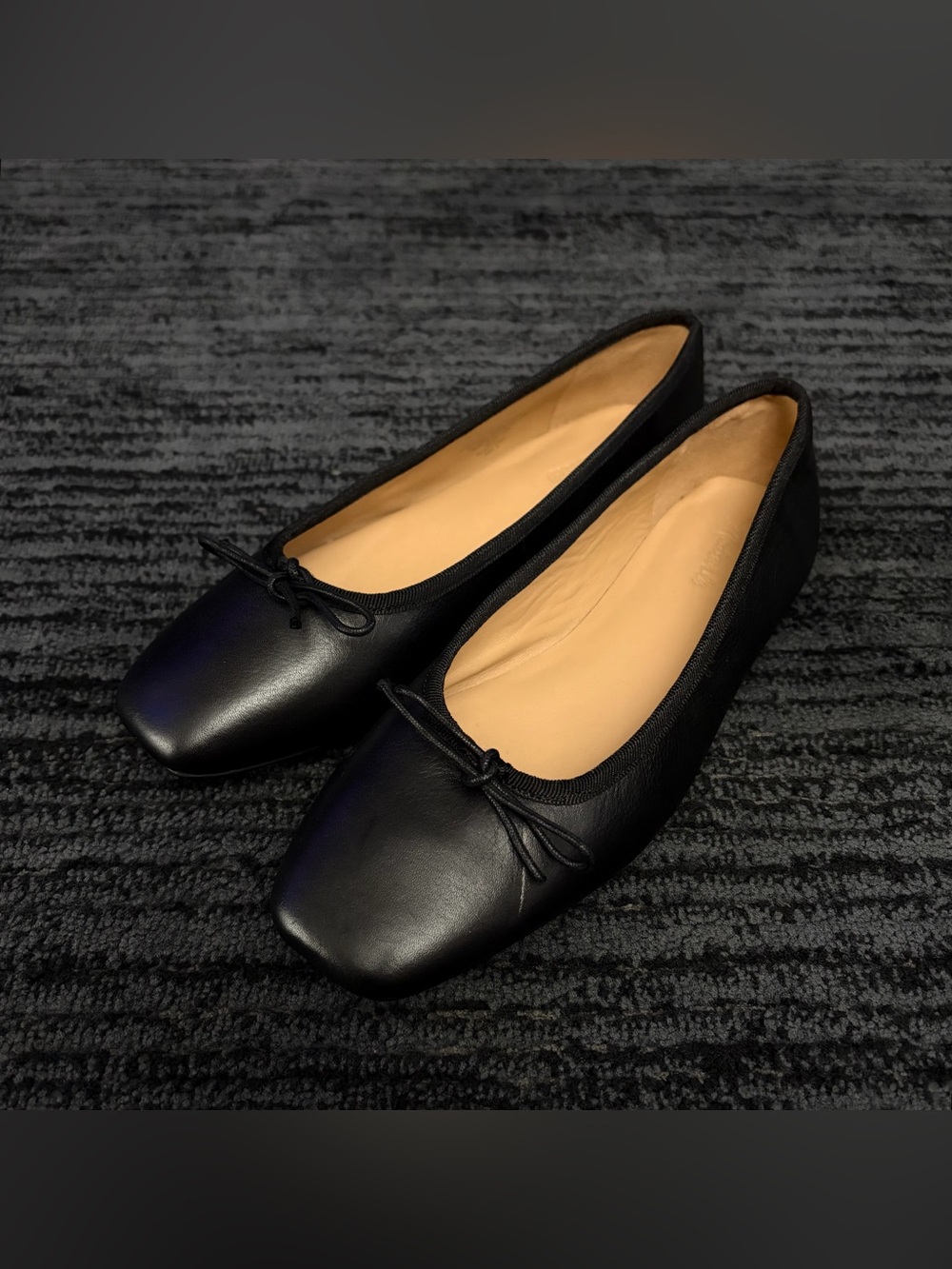 Madewell The April Ballet Square Toe Flats with Bow